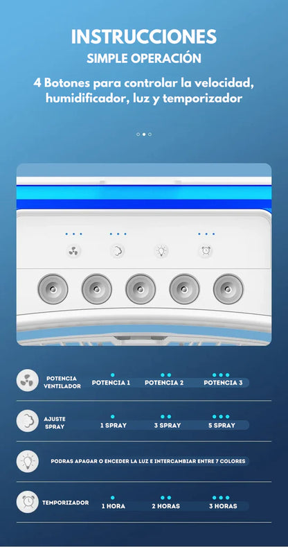 MINI AIRE ACONDICIONADO PORTÁTIL CON HUMIDIFICADOR AIRE 3 EN 1 ❄️